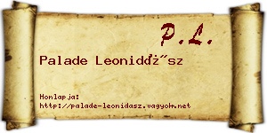 Palade Leonidász névjegykártya